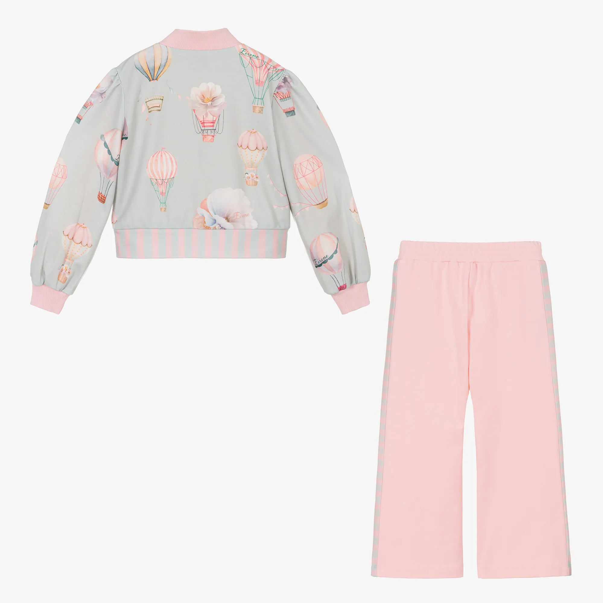 Girls Pink Hot Air Balloon Trouser Set