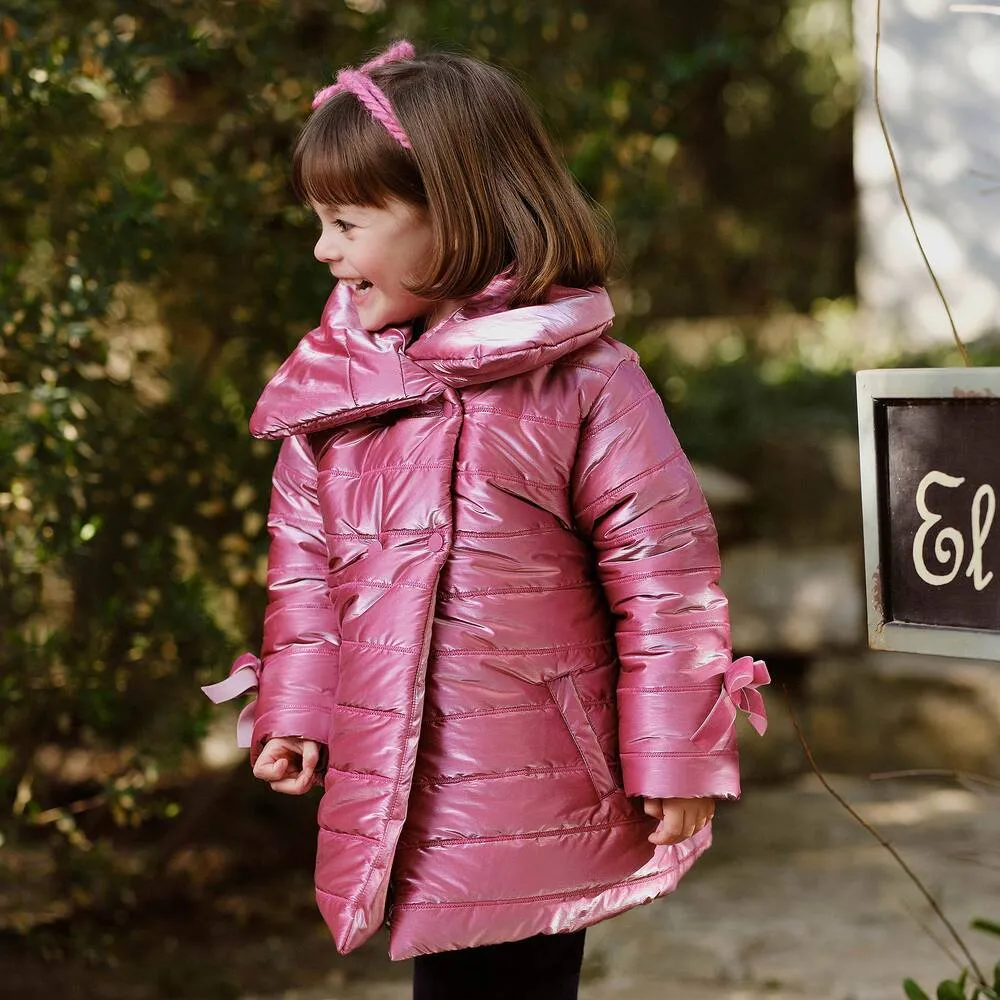 Girls Pink Puffer Coat