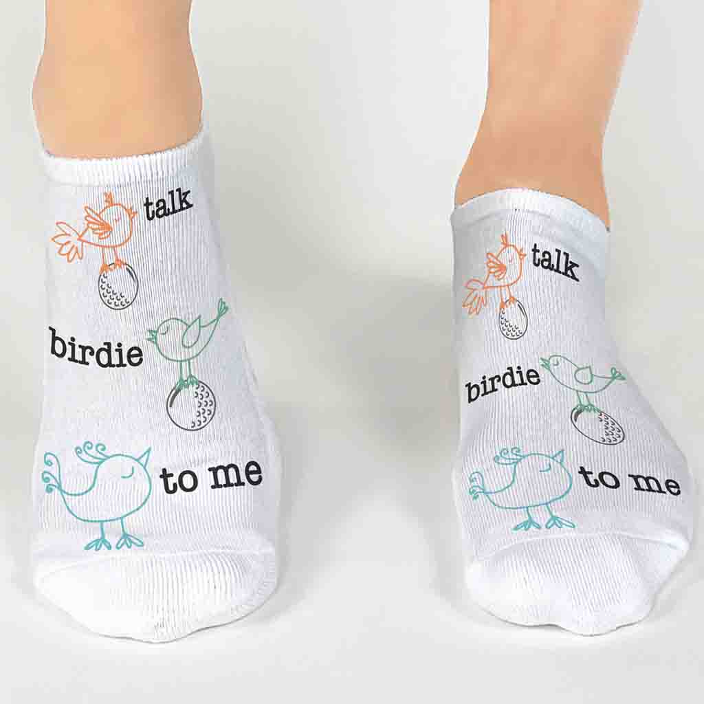 Golf No Show Socks for Him and Her - Talk Birdie to Me