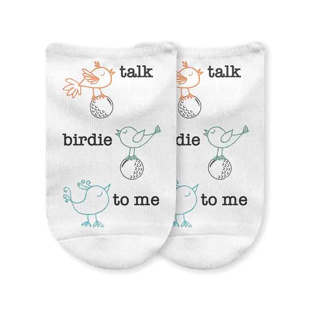 Golf No Show Socks for Him and Her - Talk Birdie to Me