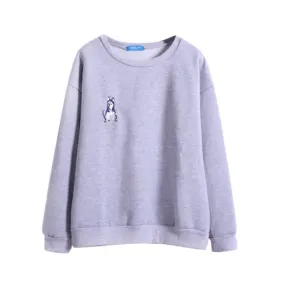 Gray Women Sweatshirt Long Sleeve Casual Letter Print Pullover Hoodies  SM6