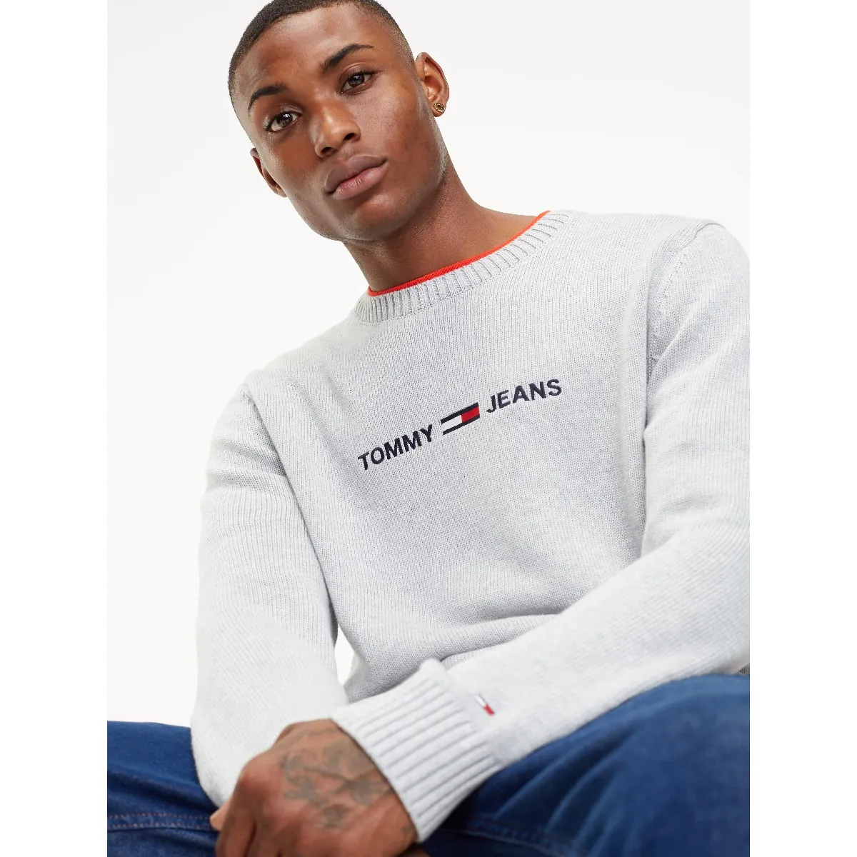 Grey Organic Cotton Logo Jumper | Sweatshirts & Hoodies | Tommy Hilfiger