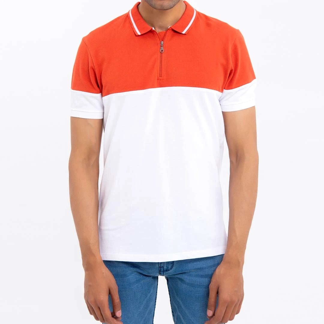 HALF ZIP COLOR BLOCK POLO