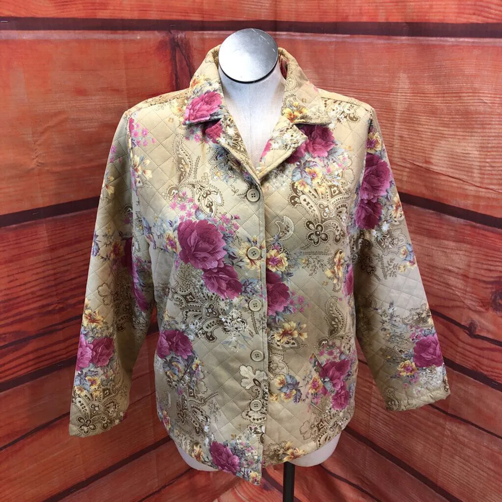 HASTING & SMITH STUDIO BEIGE FLORAL JACKET SIZE L TCC