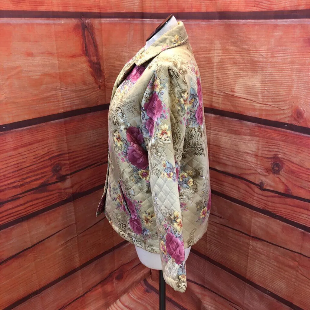 HASTING & SMITH STUDIO BEIGE FLORAL JACKET SIZE L TCC