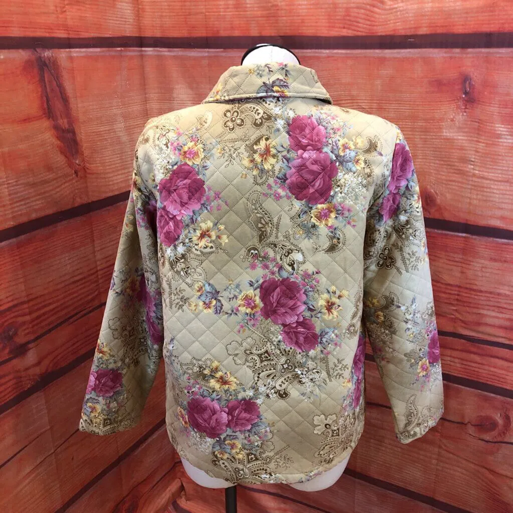 HASTING & SMITH STUDIO BEIGE FLORAL JACKET SIZE L TCC