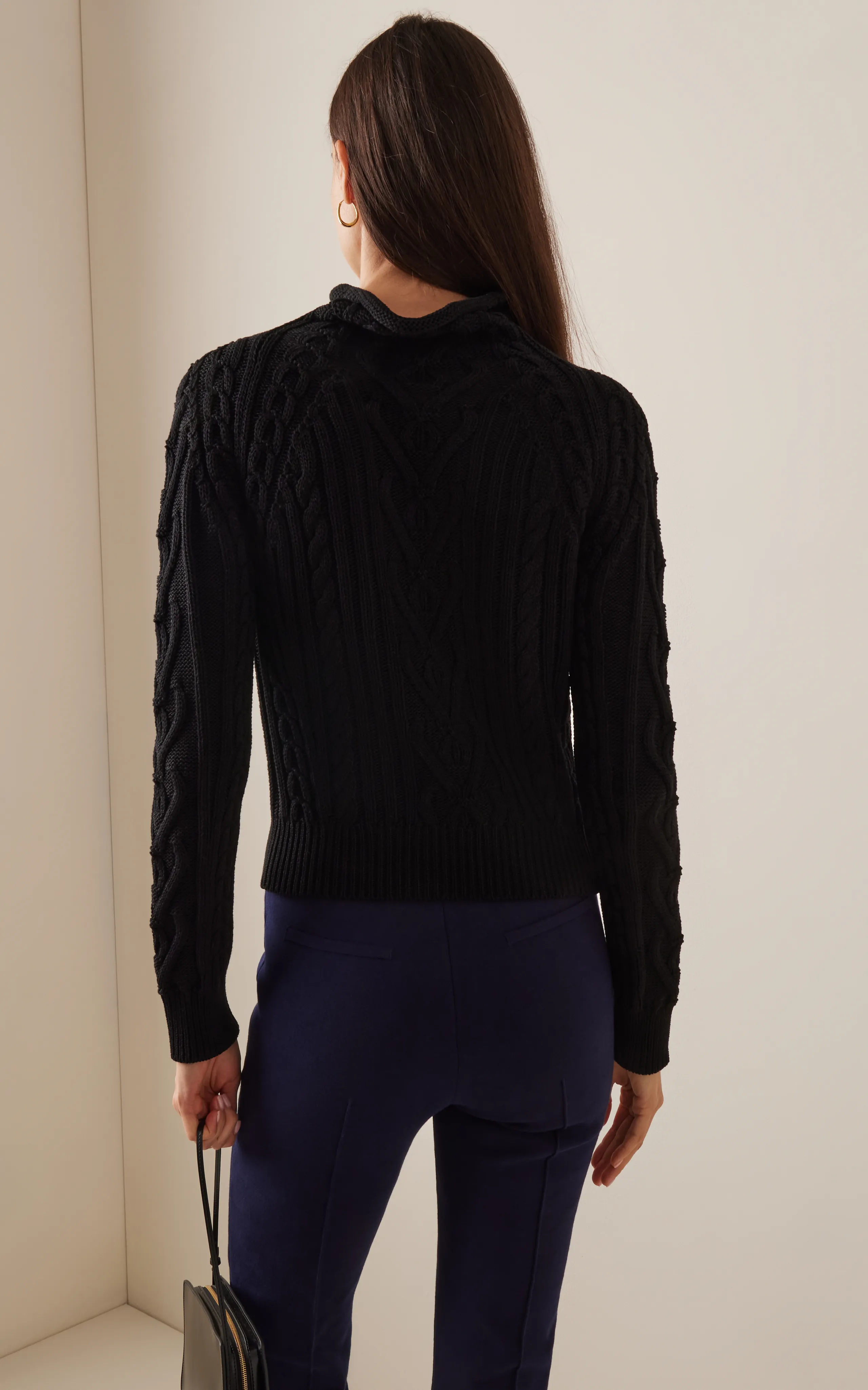 High Sport Aran Cable-Knit Cotton Sweater