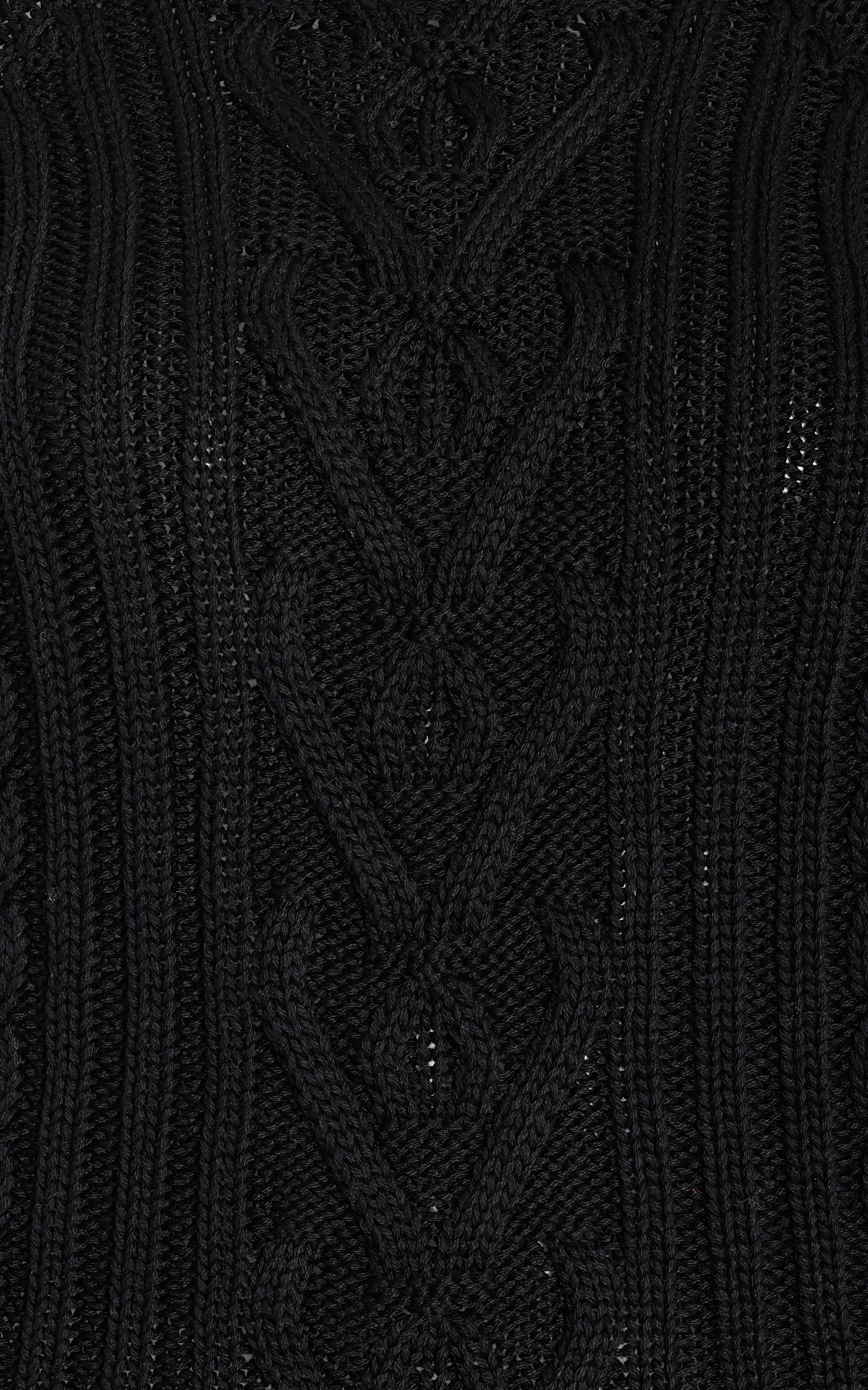 High Sport Aran Cable-Knit Cotton Sweater