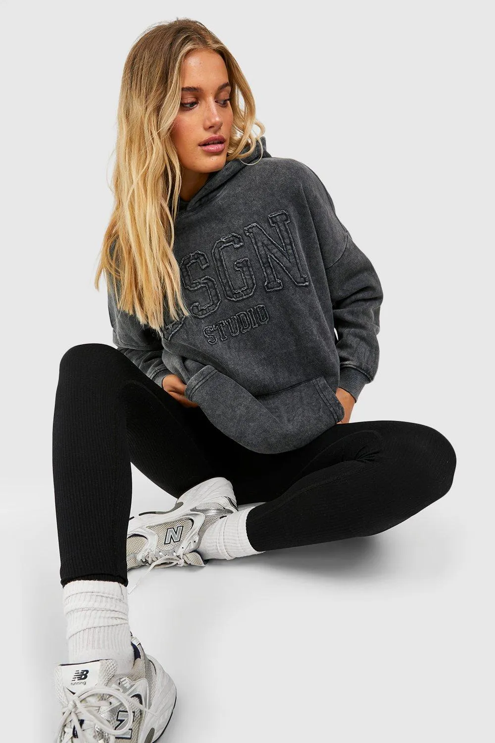 Hoodies & Sweatshirts | Dsgn Studio Self Applique Washed Oversized Hoodie | boohoo