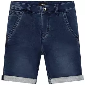 Hugo Boss Boys Denim Bermuda Shorts_ Stone J24743-Z07