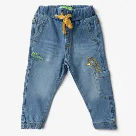 Infant Boys Denim Stretch Pant Animal-LT.Blue