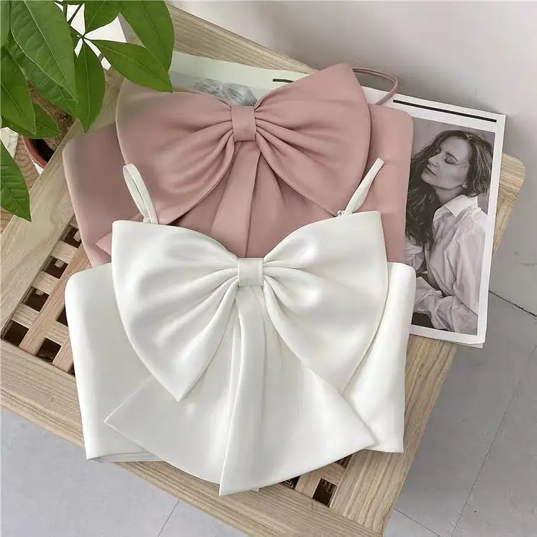 INS FASHION CUTE BOW TUBE TOP BY70088