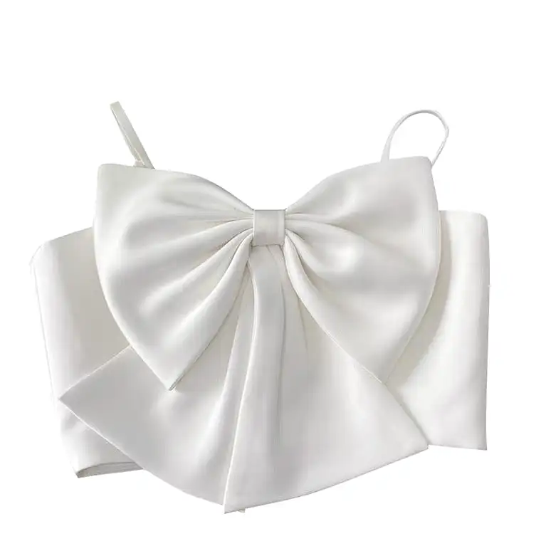 INS FASHION CUTE BOW TUBE TOP BY70088