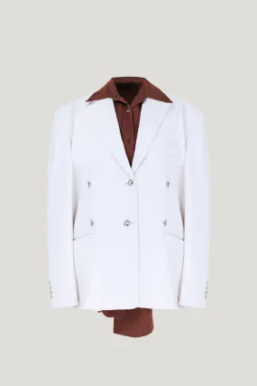 Ivory Layered Two-tone Jacket