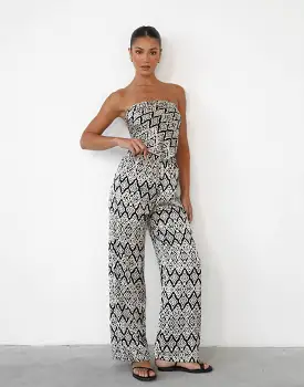 Jahmilla Pants (Beige Print)