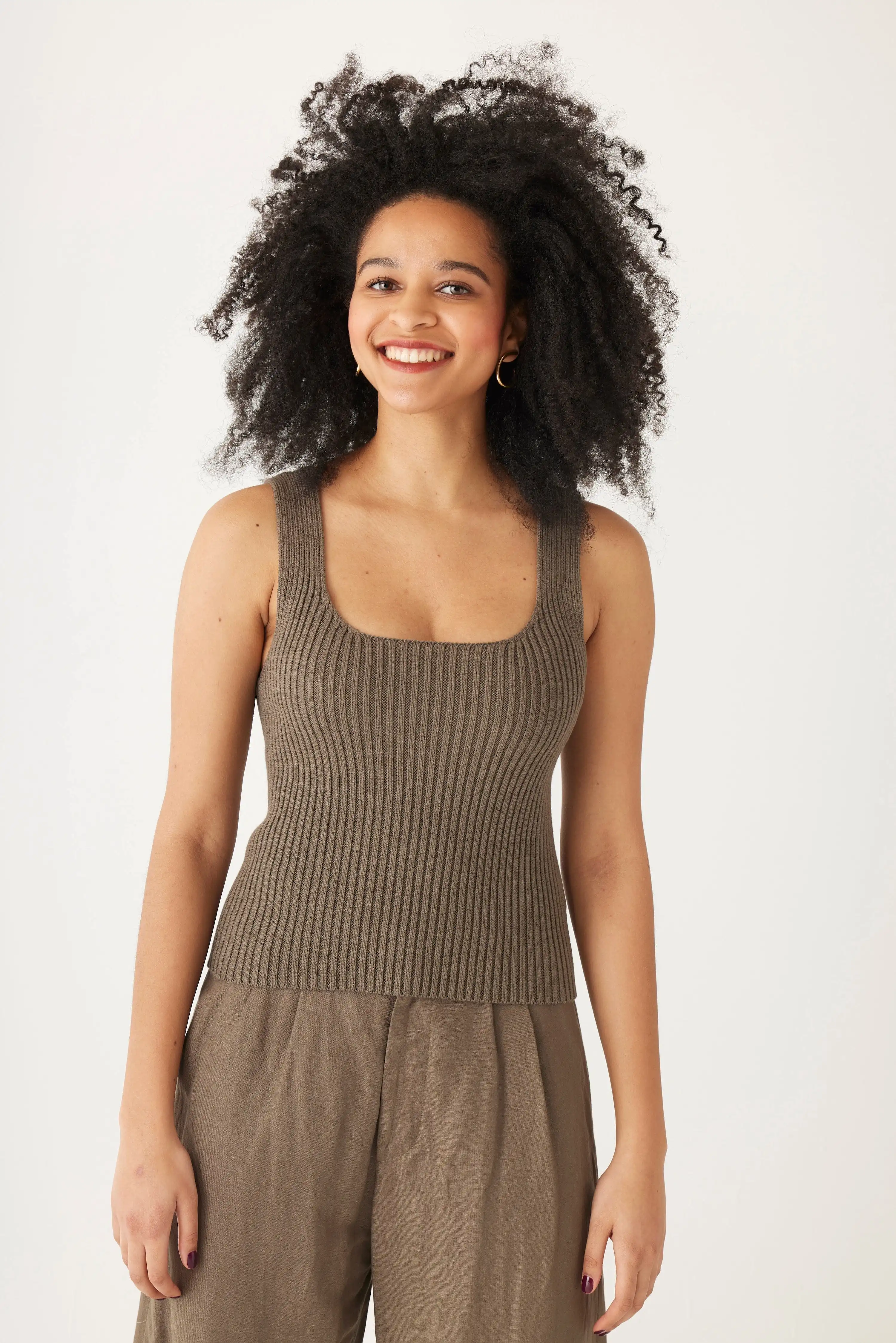 Kate Rib Tank in Pima Cotton