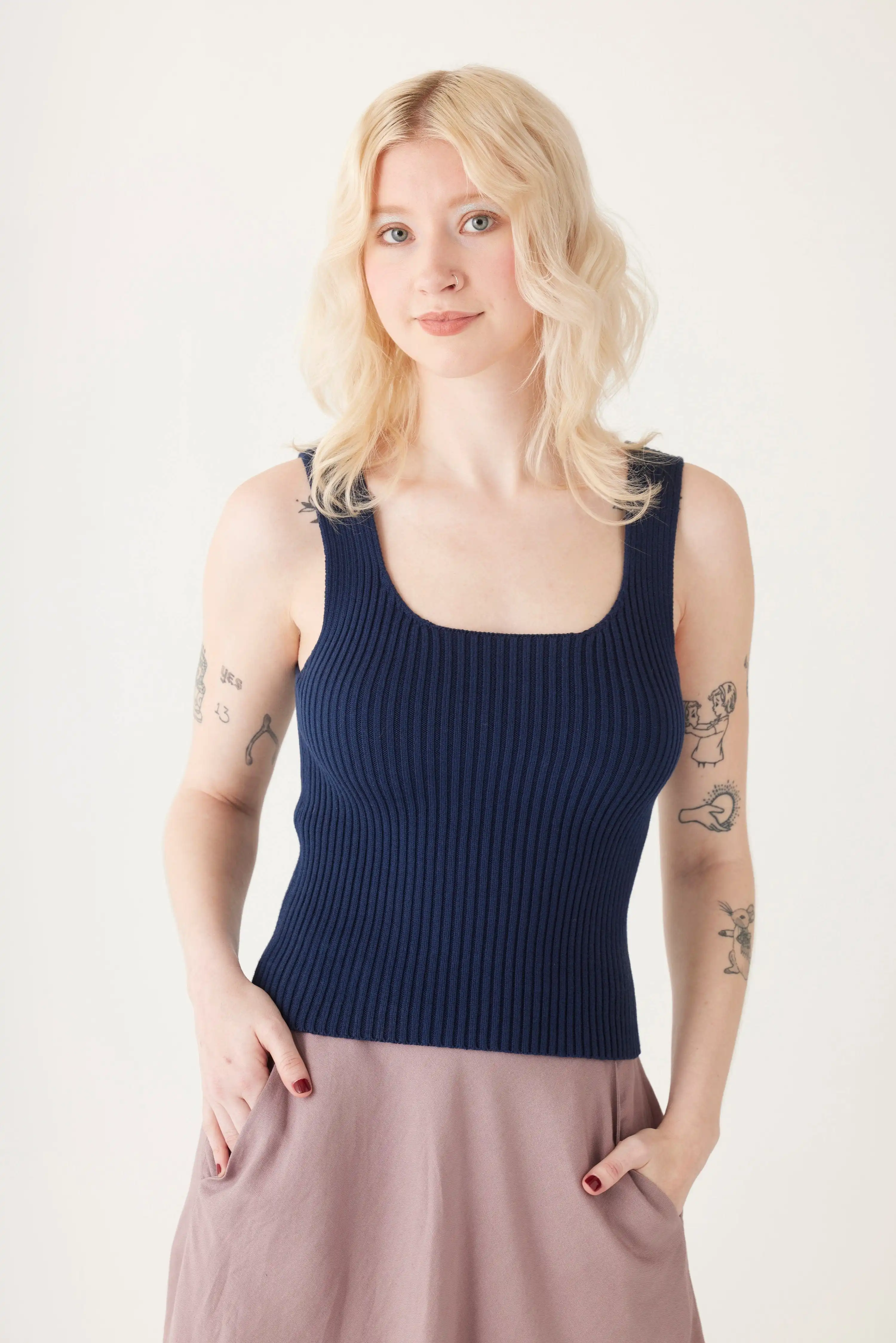 Kate Rib Tank in Pima Cotton