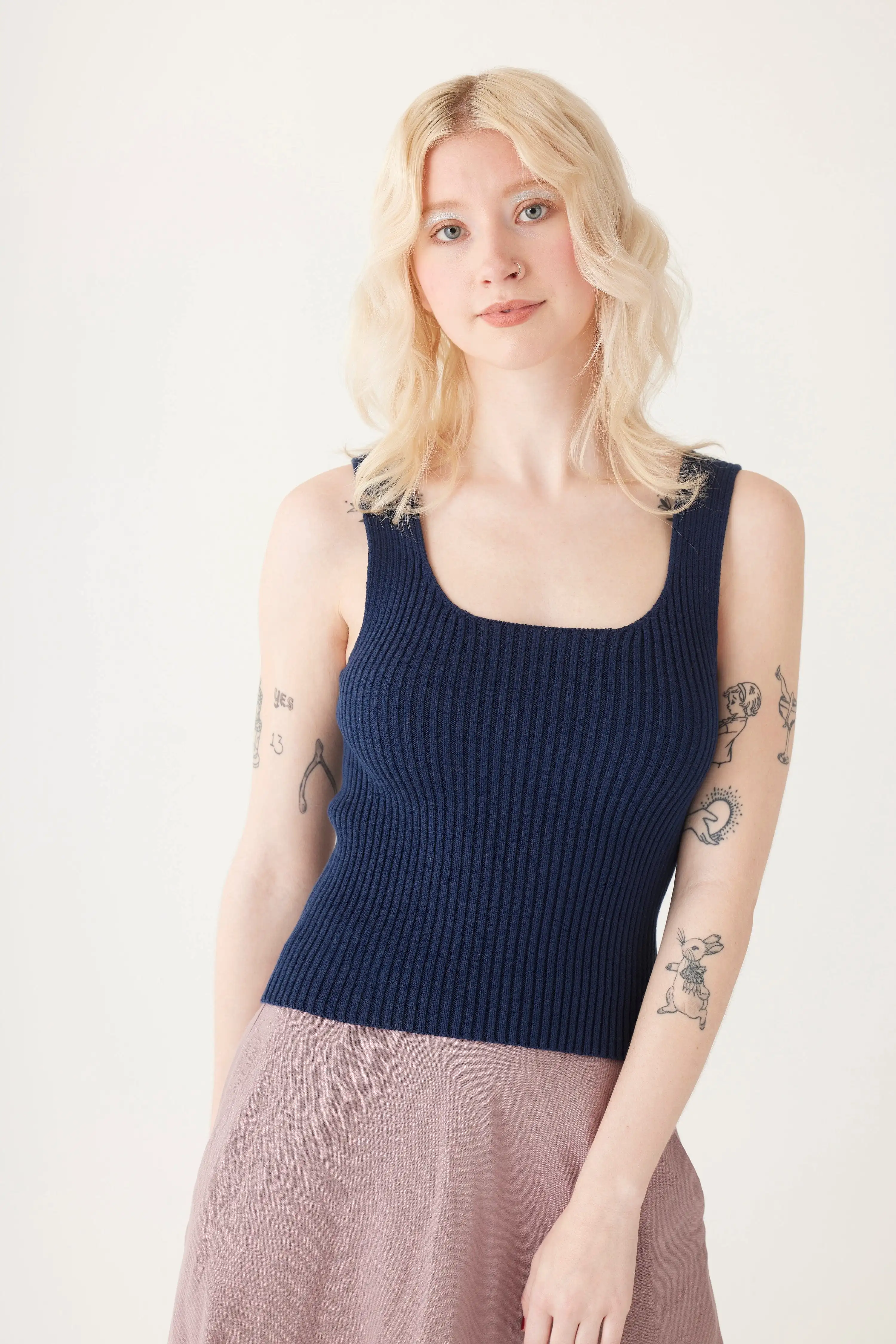 Kate Rib Tank in Pima Cotton