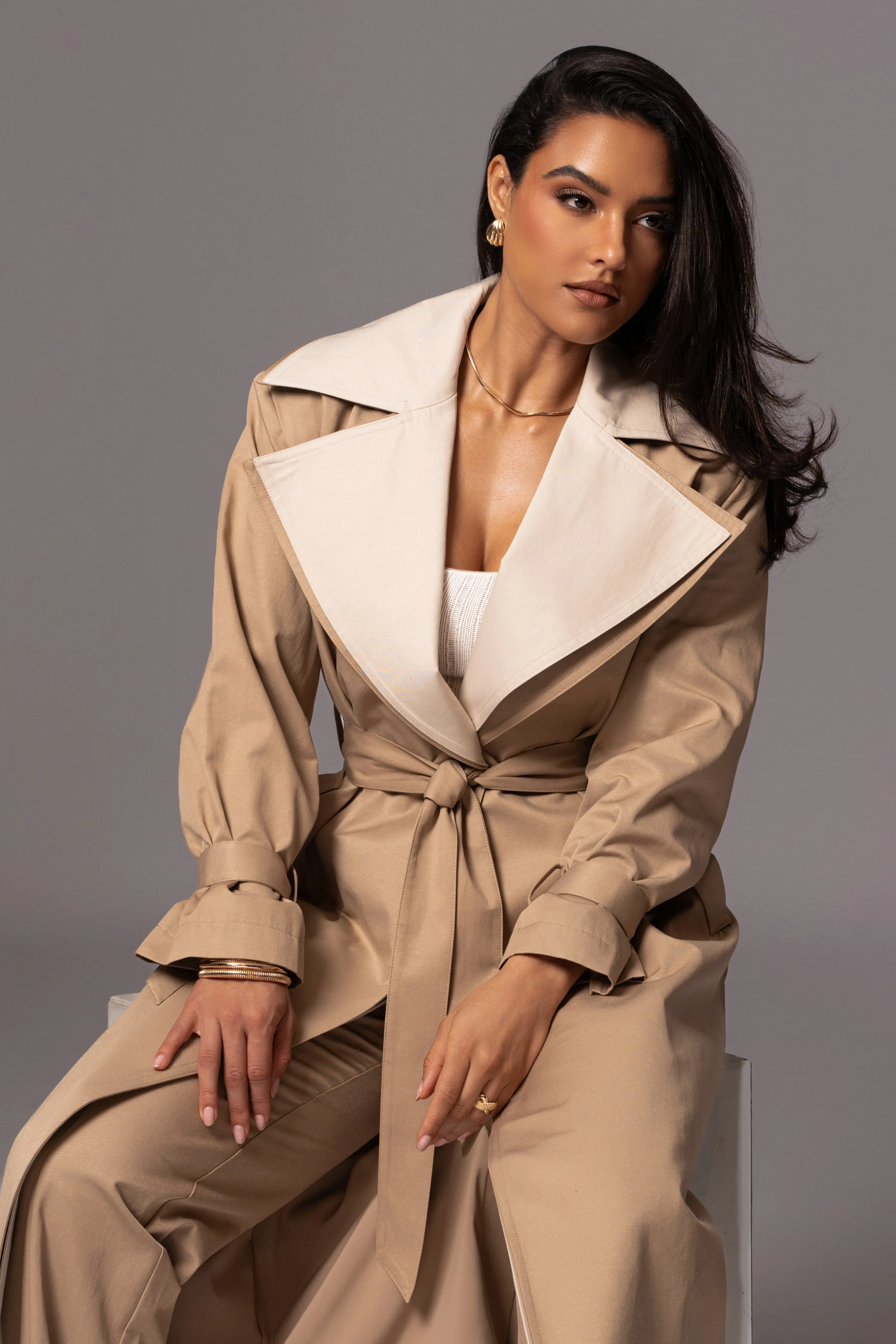 Khaki Shona Oversized Coat