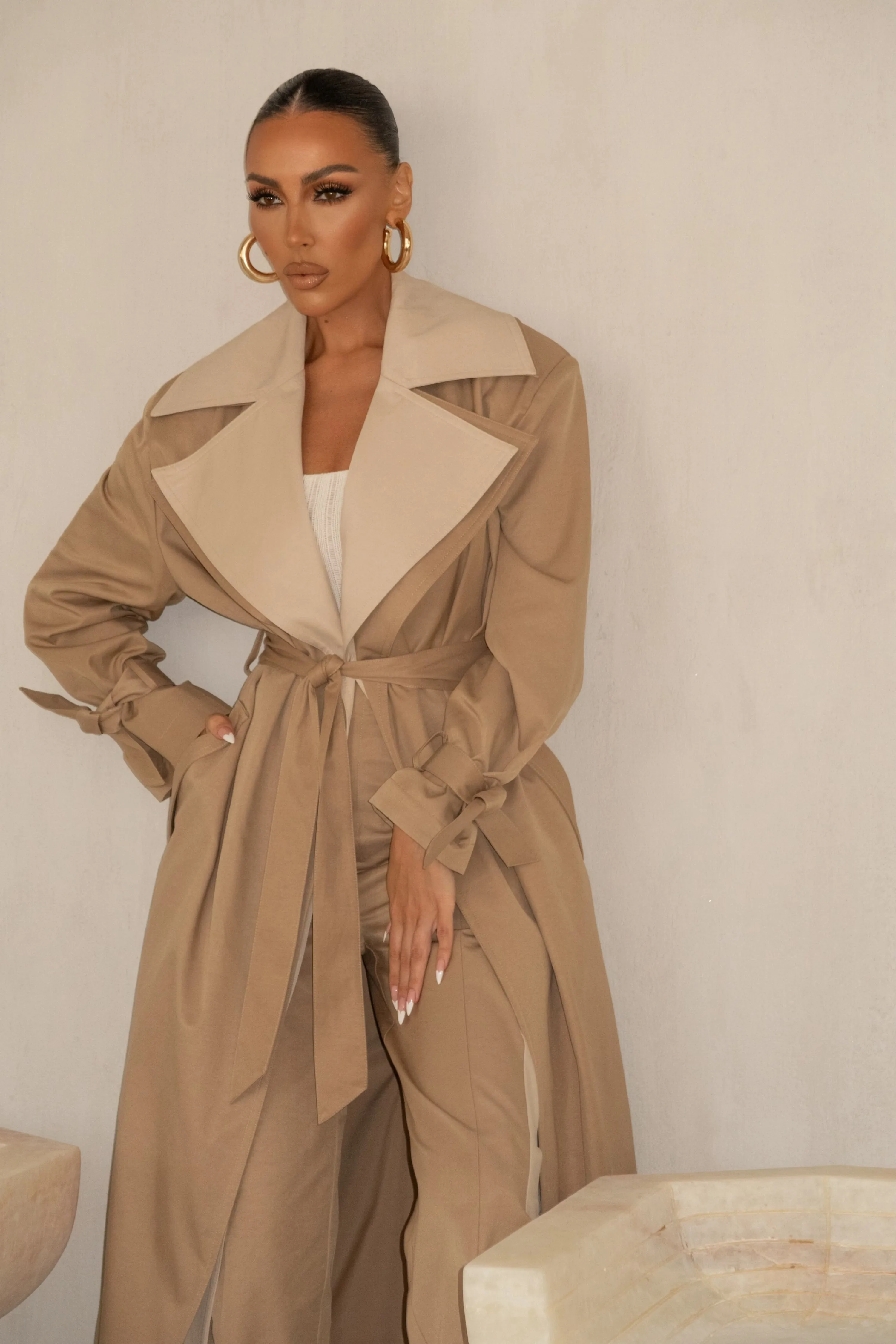 Khaki Shona Oversized Coat