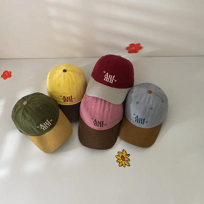 Kid Girls Boys Color-blocking Embroidered Accessories Hats Wholesale 240111141