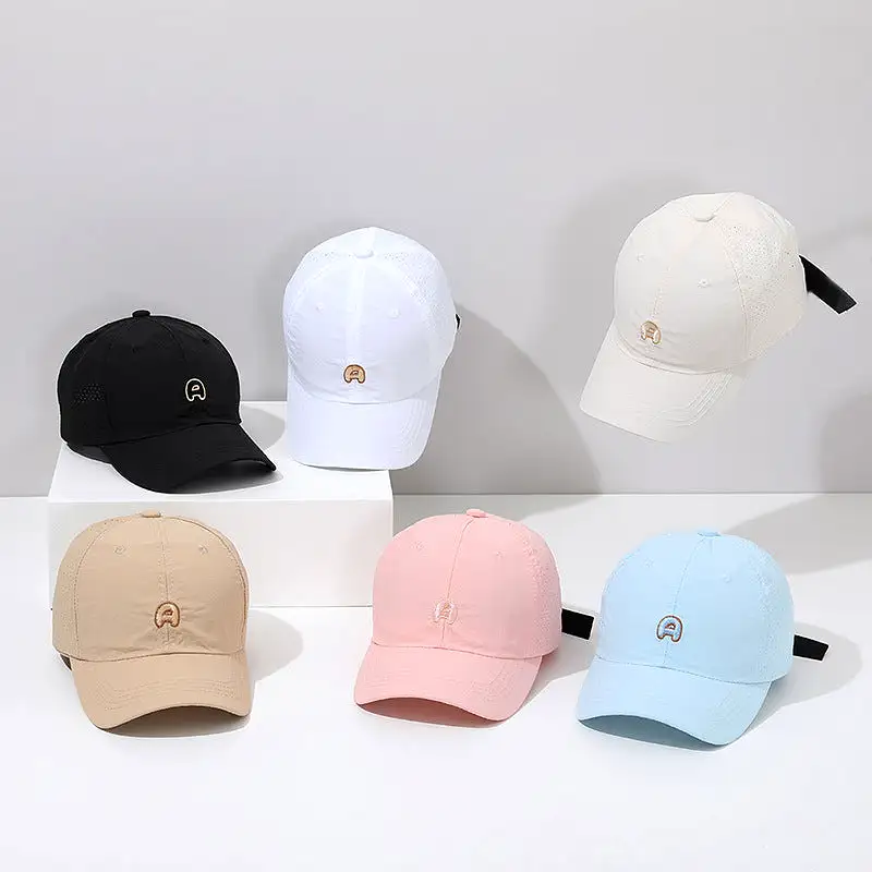 Kid Girls Boys Solid Color Embroidered Accessories Hats Wholesale 240111155