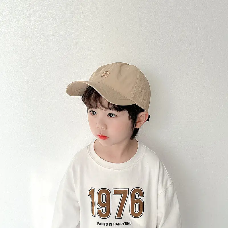 Kid Girls Boys Solid Color Embroidered Accessories Hats Wholesale 240111155