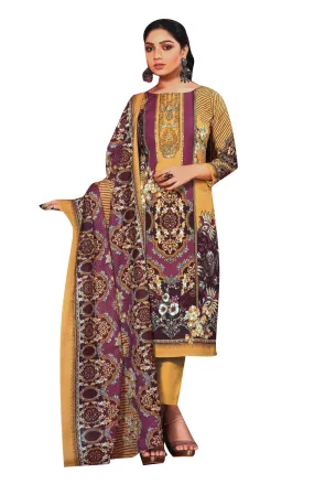 Ladyline Casual Womens Cotton Salwar Kameez with Digital Prints and Saroski | Pants and Cotton Dupatta