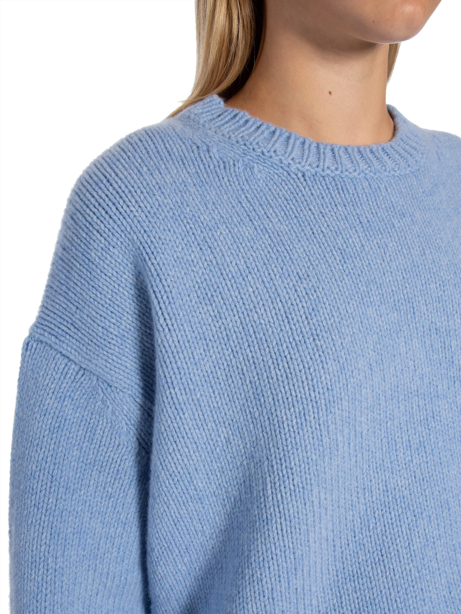 LEVETE ROOM SWEATER PERLE CASHMERE BLUE