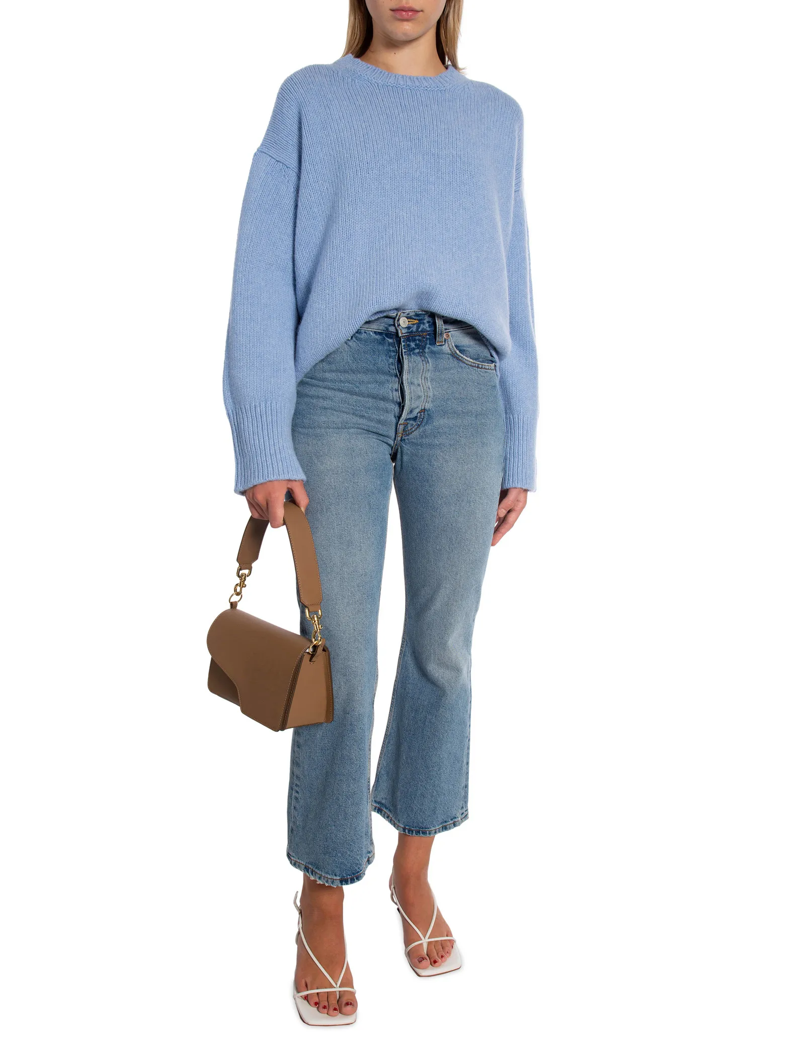 LEVETE ROOM SWEATER PERLE CASHMERE BLUE