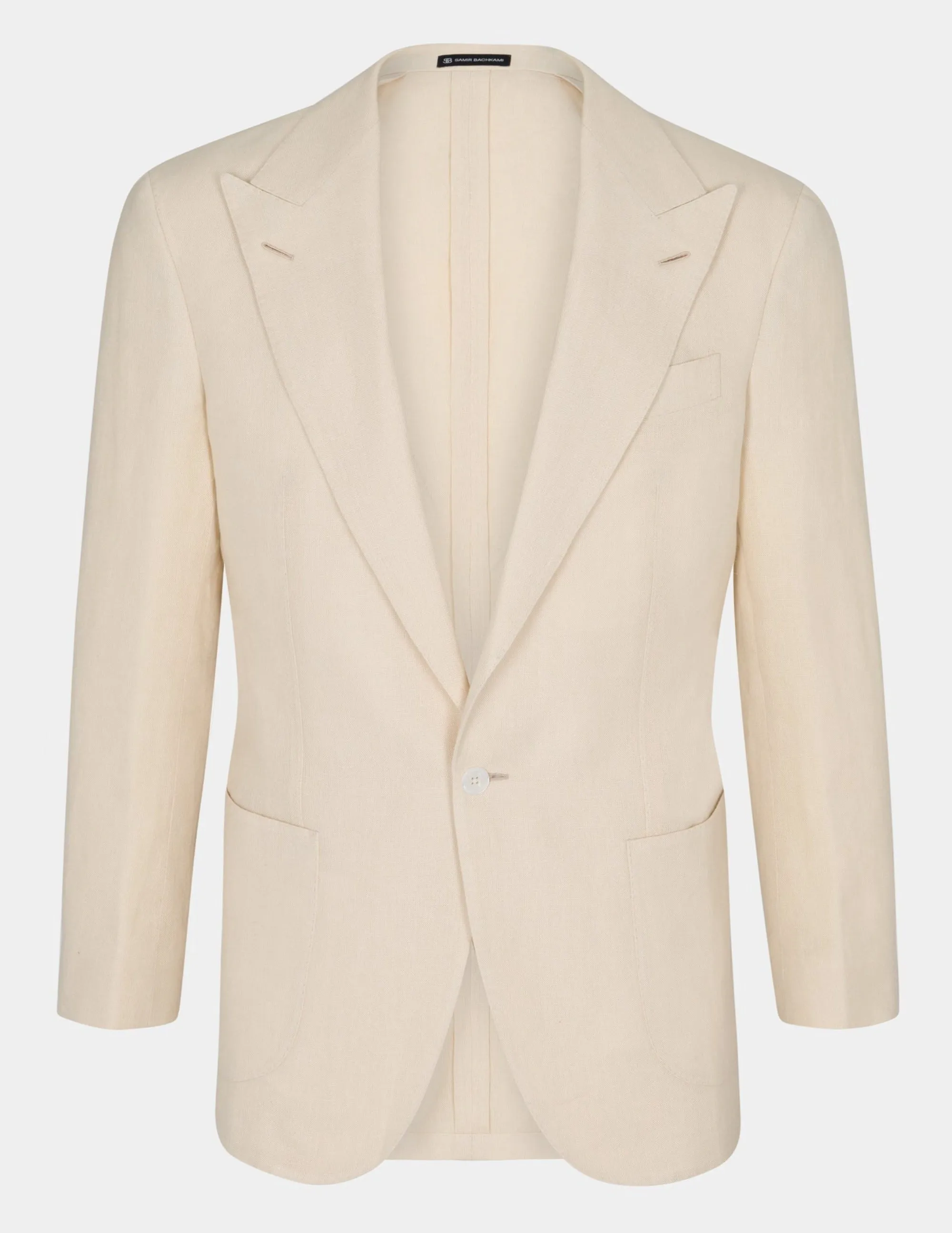 Light Sand Linen Single Breasted Jacket