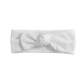 Lily Eyelet Baby Bowknot Headband in White