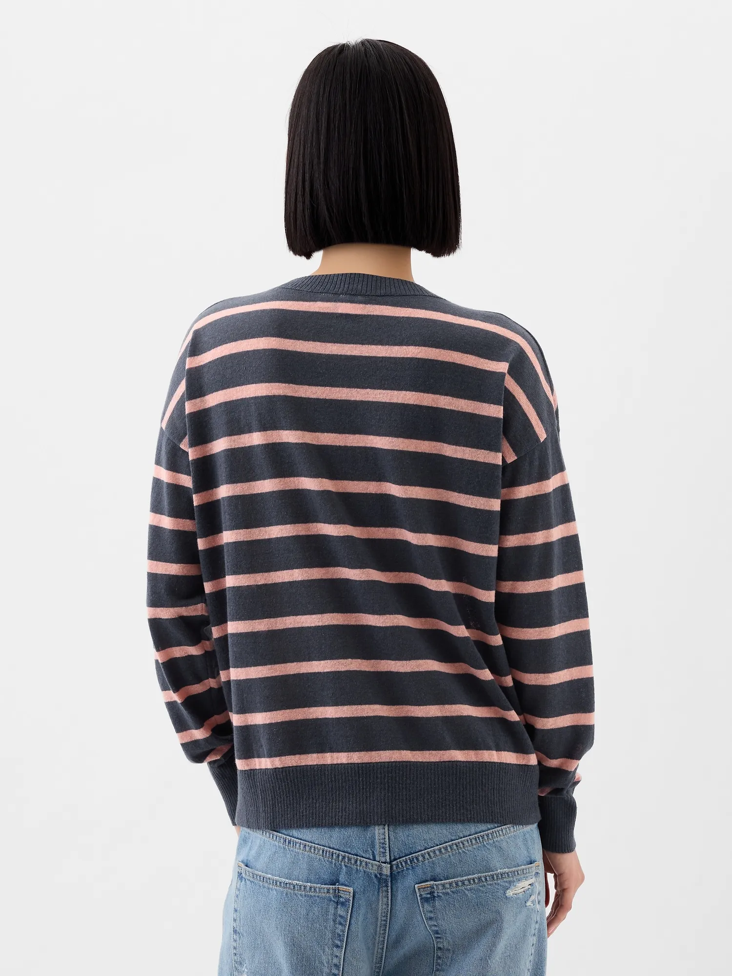 Linen-Blend Crewneck Sweater