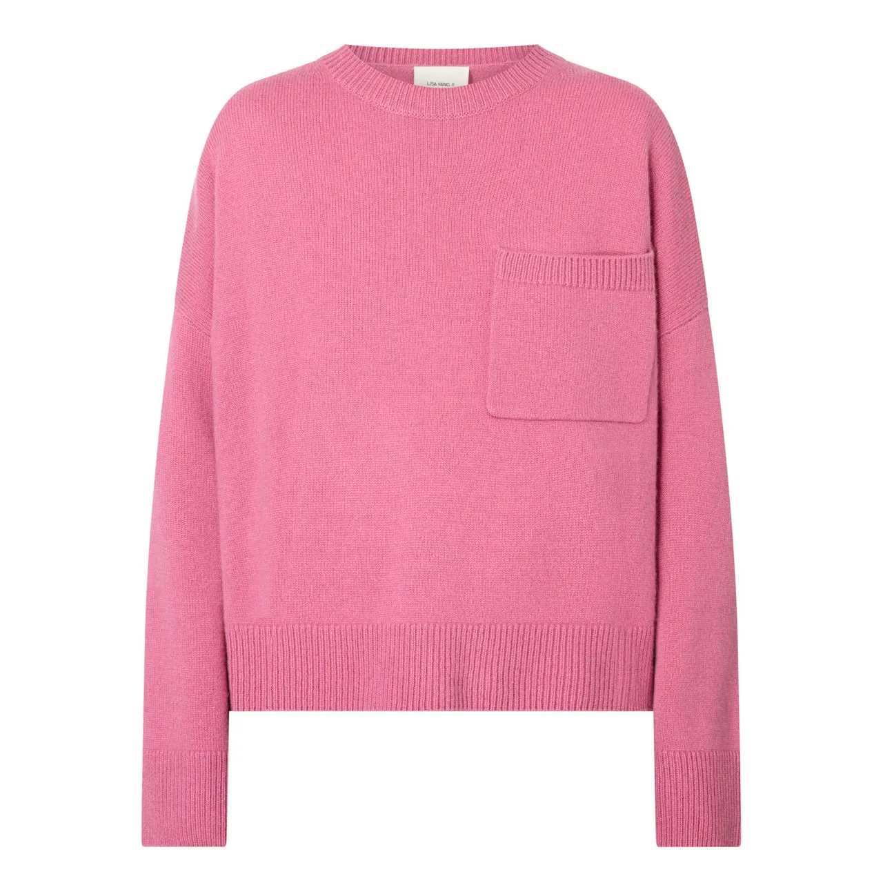 LISA YANG Andie Patch Pocket Sweater - Rose Pink