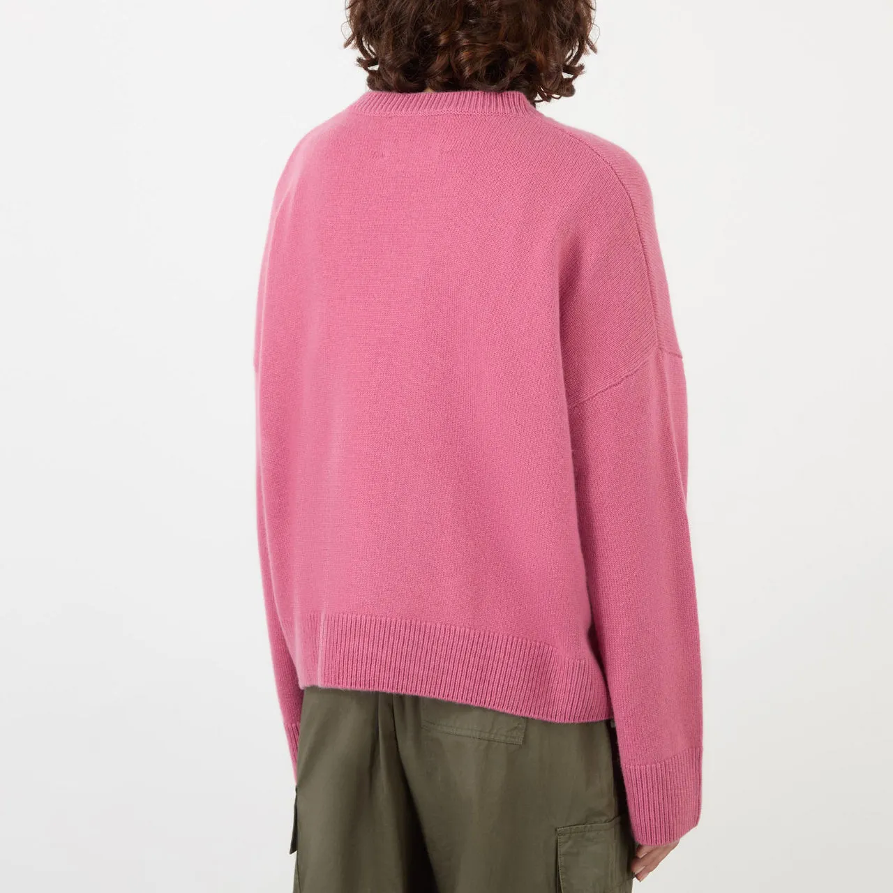 LISA YANG Andie Patch Pocket Sweater - Rose Pink