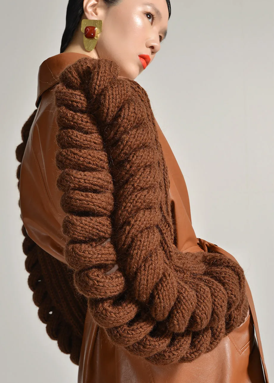 LIYA KNITTED SLEEVES COAT