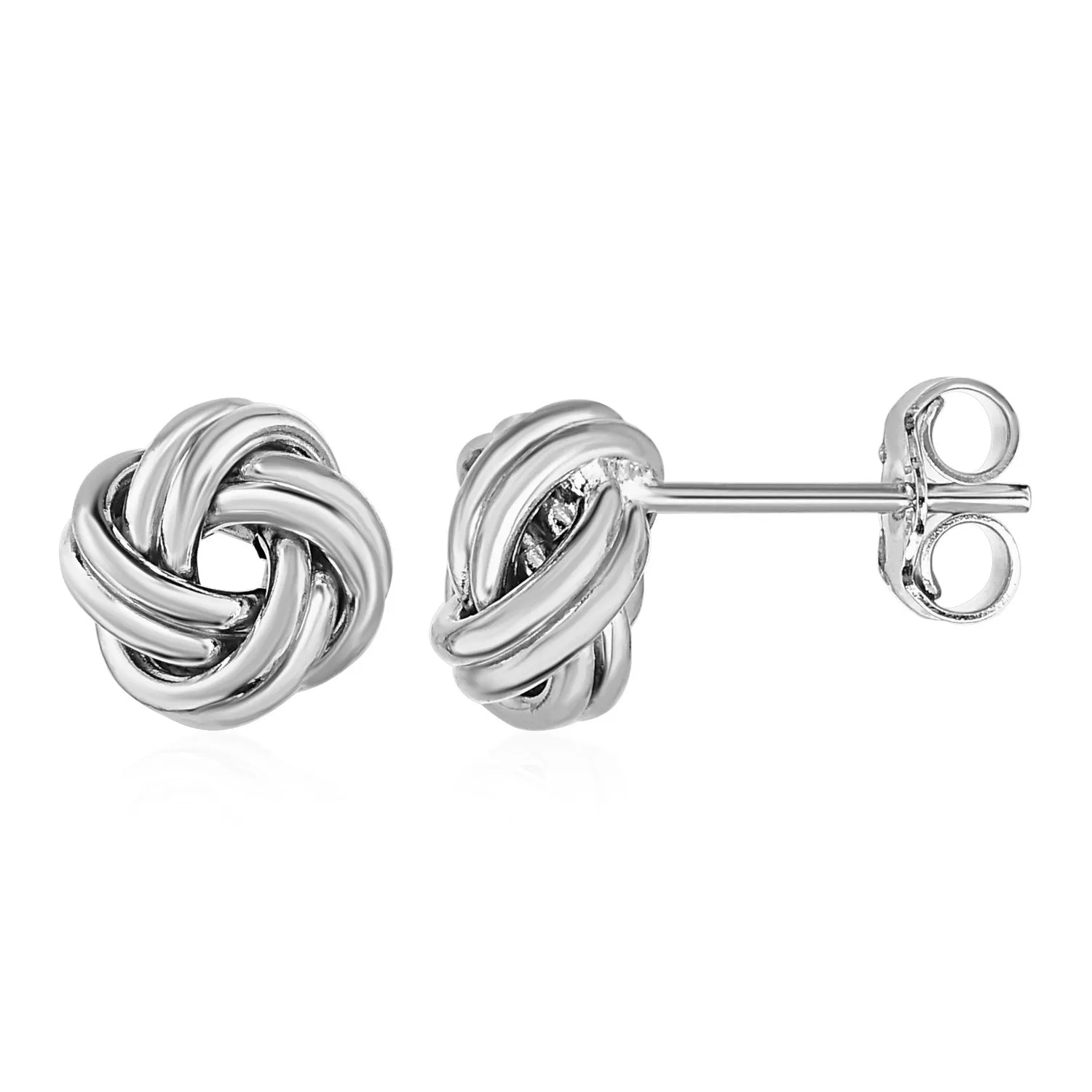 Love Knot Post Earrings in 14k White Gold-rx35651