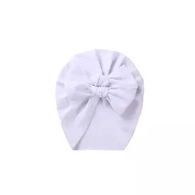 Luna Double Bow Baby Turban in White