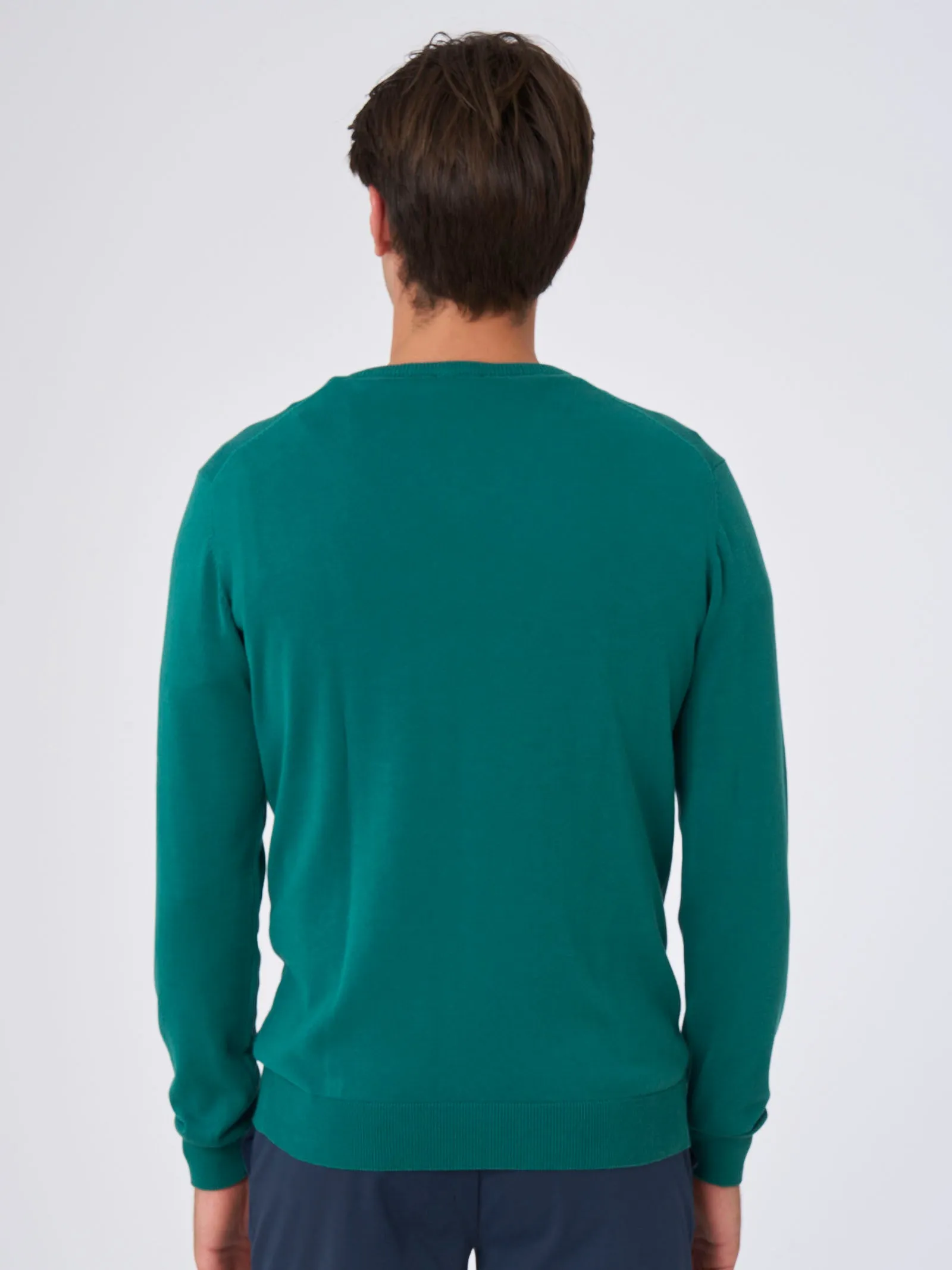 Maglia scollo a V in Pure Cotton - Notte