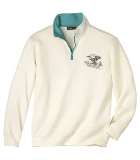 Men's Ecru Brushed Fleece Jumper