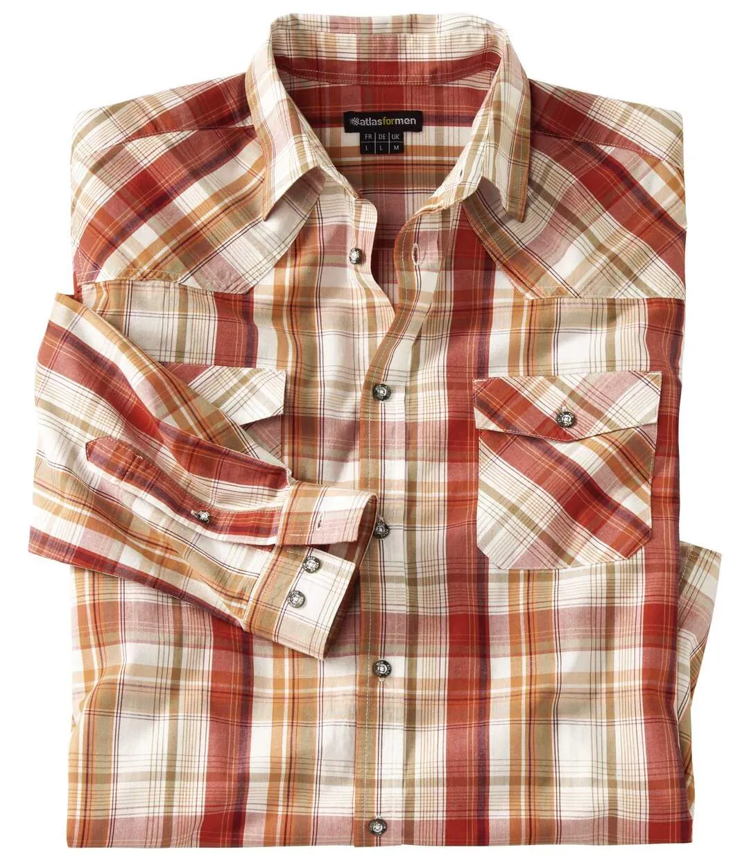 Men's Ecru Checked Poplin Shirt 