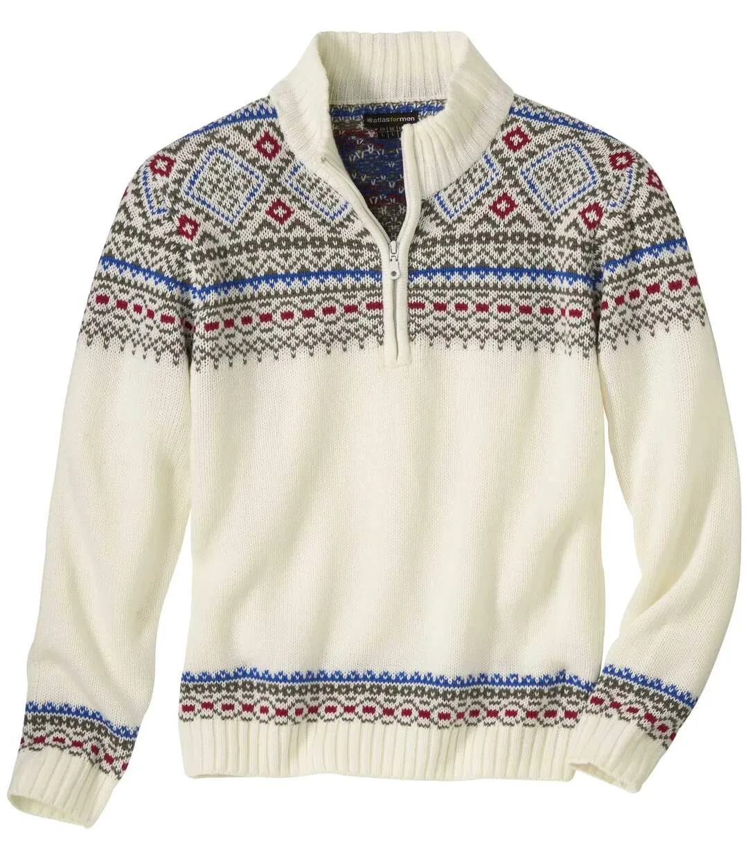 Men's Ecru Patterned Jumper 