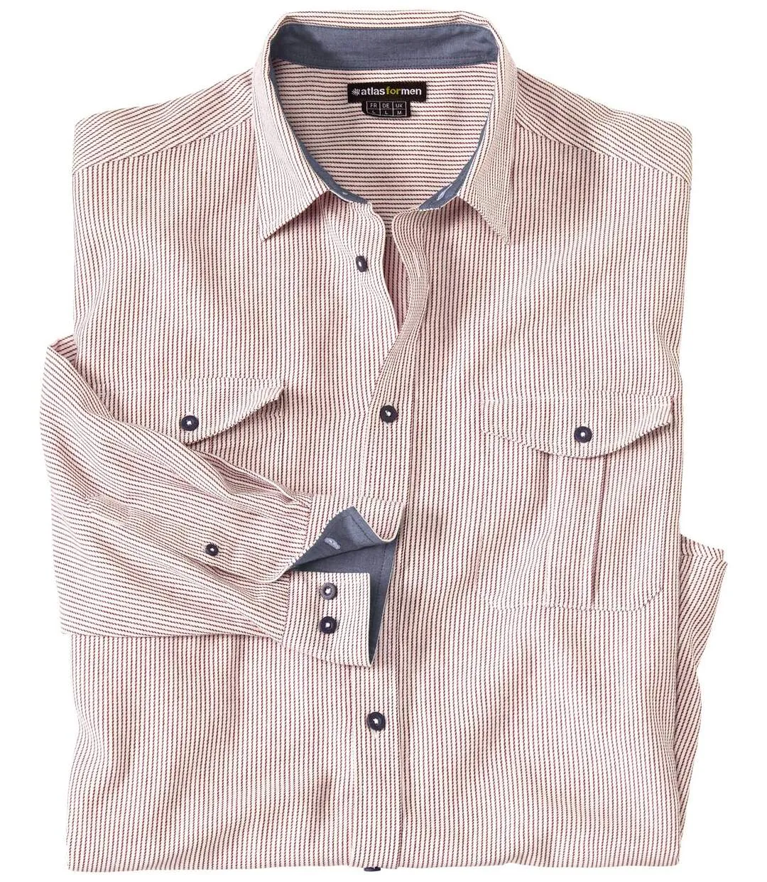 Men's Ecru Striped Patterned Shirt