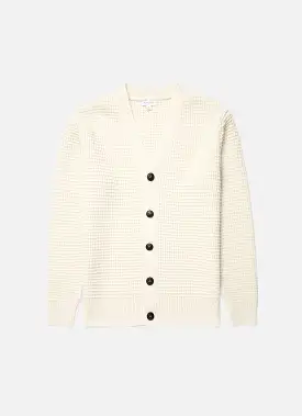 Men's Fisherman Cardigan in Ecru