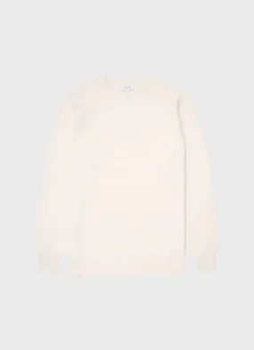 Men's Lambswool Crew Neck Jumper in Ecru