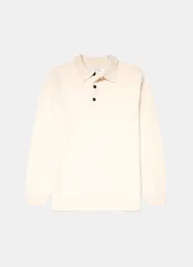 Men's Lambswool Polo Shirt in Ecru