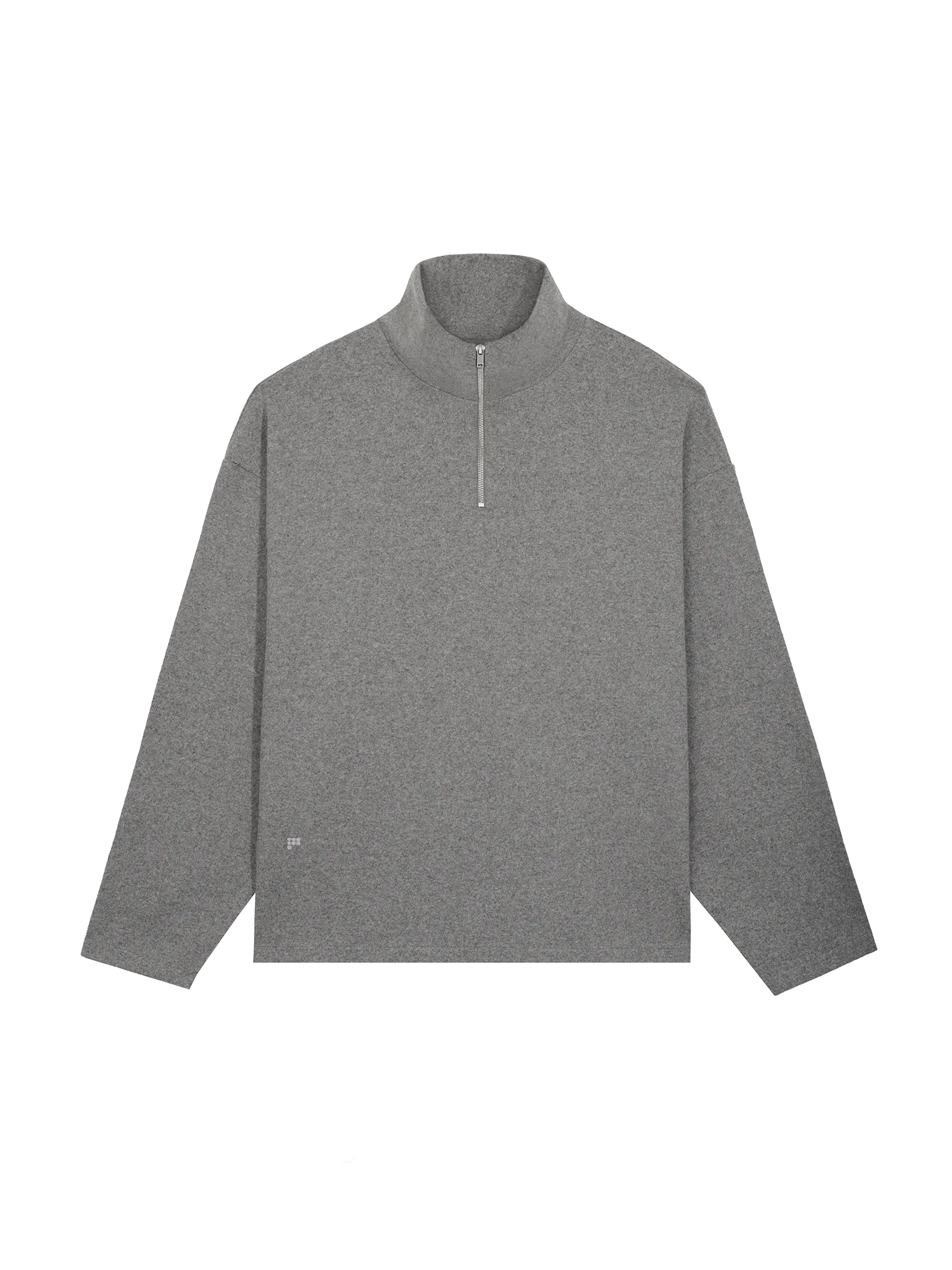 Men's Recycled Wool Jersey Half-Zip Sweater—volcanic grey