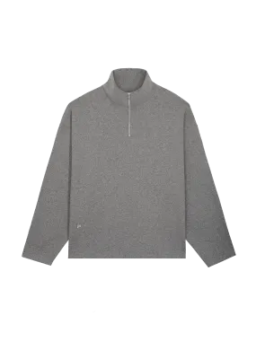 Men's Recycled Wool Jersey Half-Zip Sweater—volcanic grey