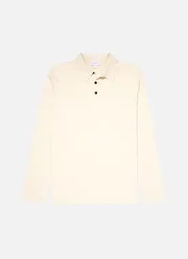 Men's Sea Island Cotton Long Sleeve Polo Shirt in Undyed