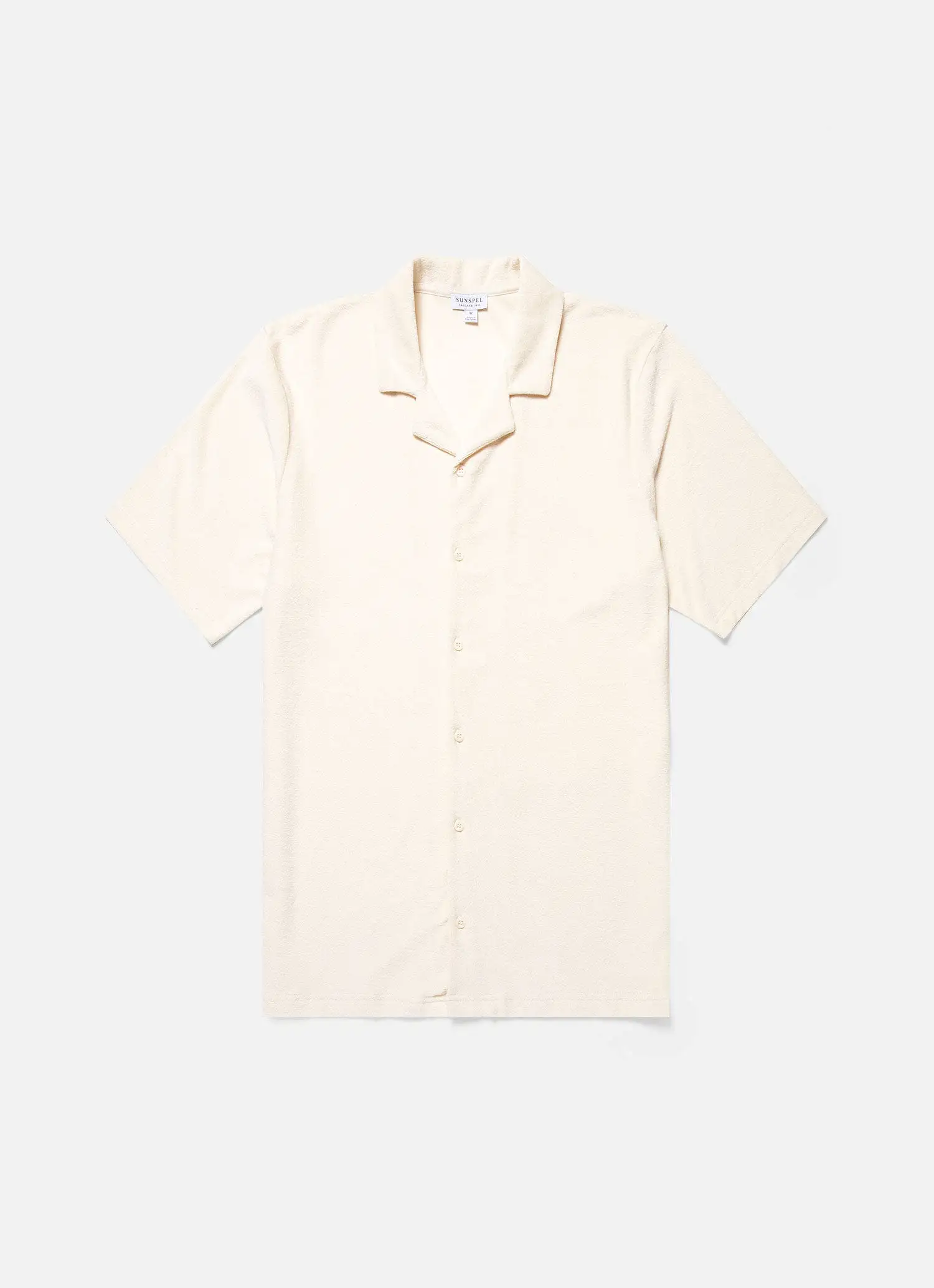 Men's Undyed Towelling Camp Collar Shirt in Undyed